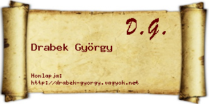 Drabek György névjegykártya